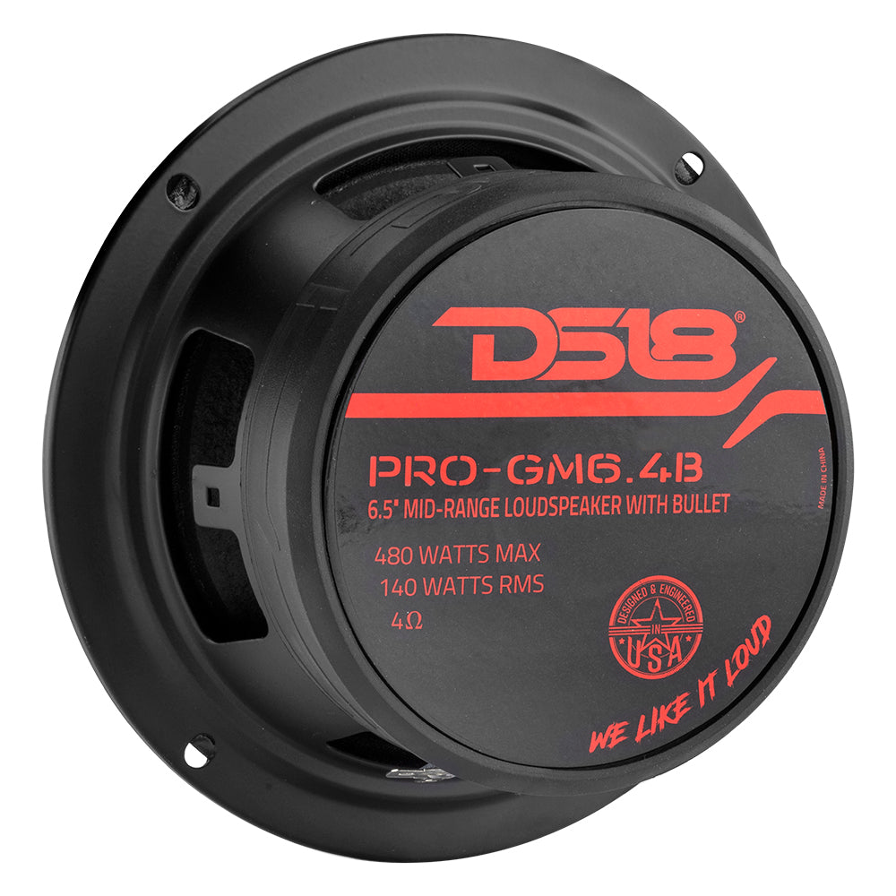 DS18 PRO-GM6.4B 6.5" Mid-Range Loudspeaker with Bullet 480 Watts 4-Ohm
