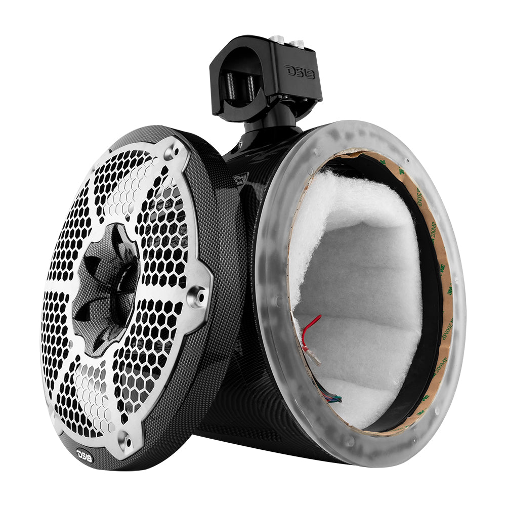 NXL 10" Marine and Powersports Empty Tower LED RGB Lights -Black Carbon Fiber