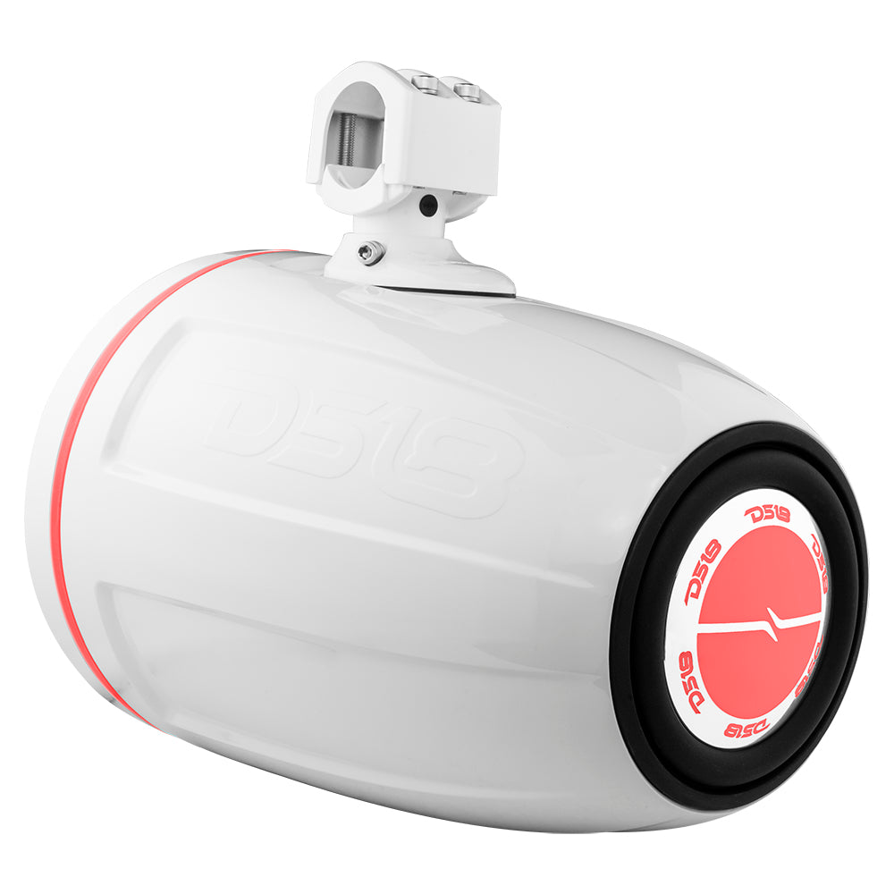 NXL 10" Neodymium Marine and Powersports Towers with Built-in Passive Radiator, 1" Driver and LED RGB Lights 300 Watts Rms -White