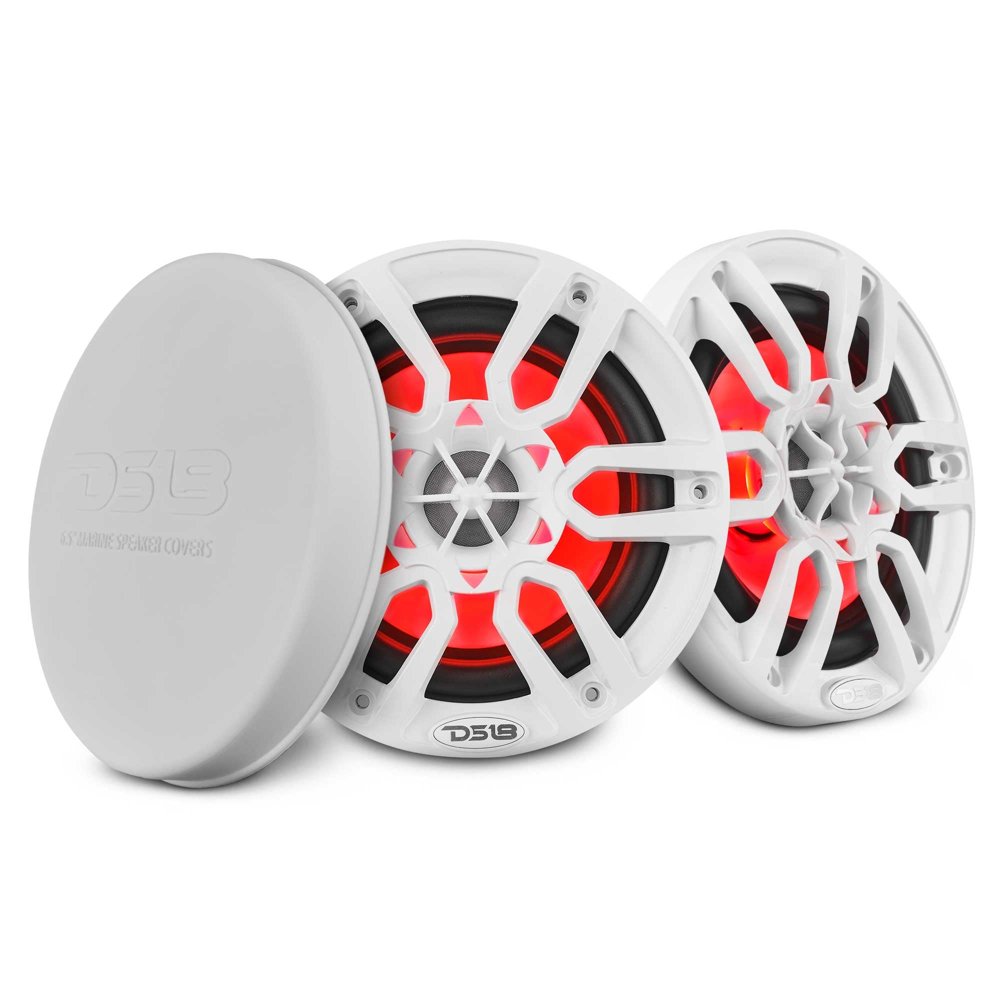 NXL 6.5" 2-Way Coaxial Marine Speaker With LED RGB Lights 100 Watts Rms 4-Ohm - White