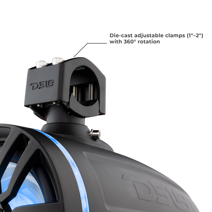 NXL 6.5" Marine Water Resistant Wakeboard Tower Speakers with Integrated RGB LED Lights 300 Watts
