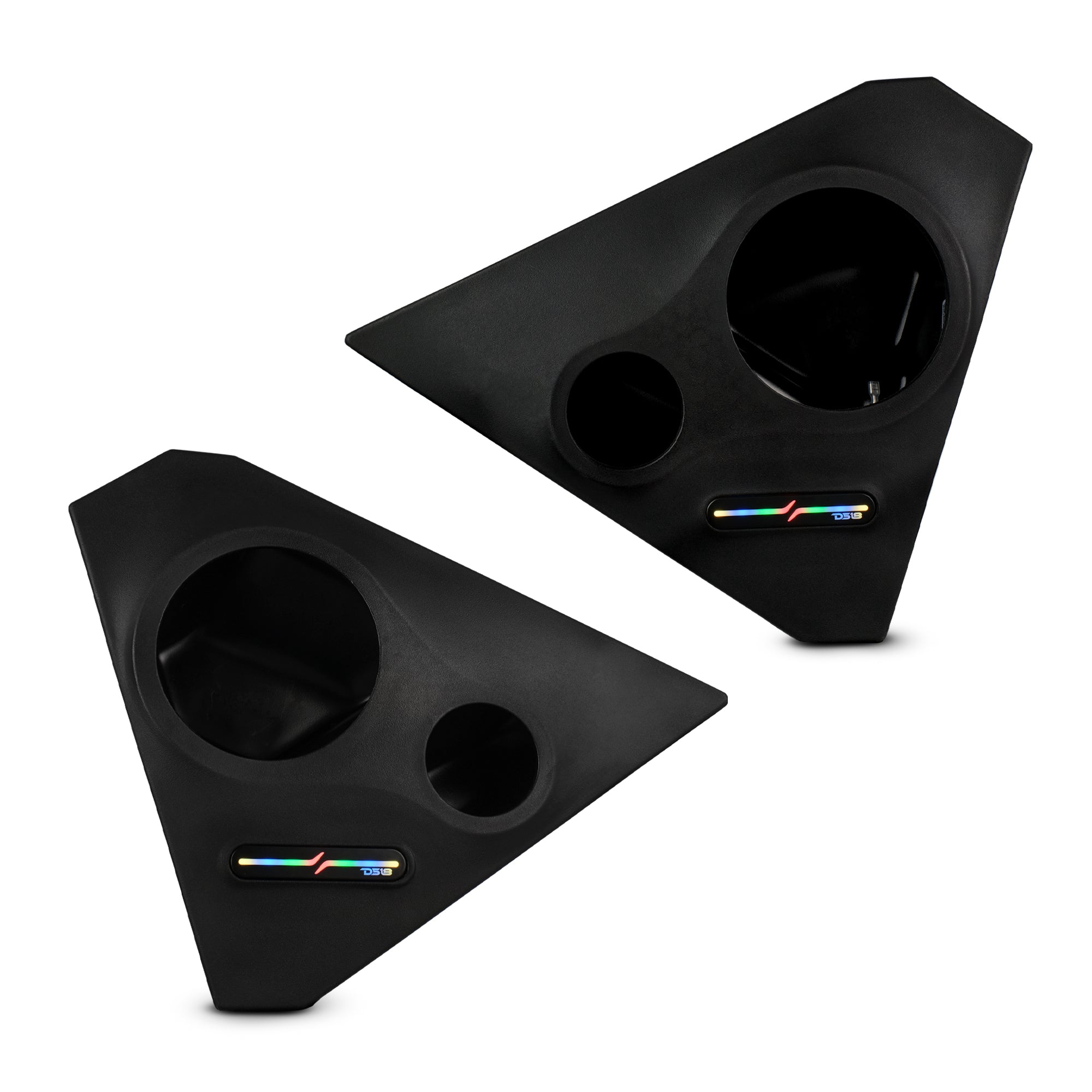 Polaris Slingshot Front Kick Empty Panel Pods With Digital LED Lights fits 2 x 6.5" Speakers and 2 x 3.8" Bullet Tweeters | 2015 - Current