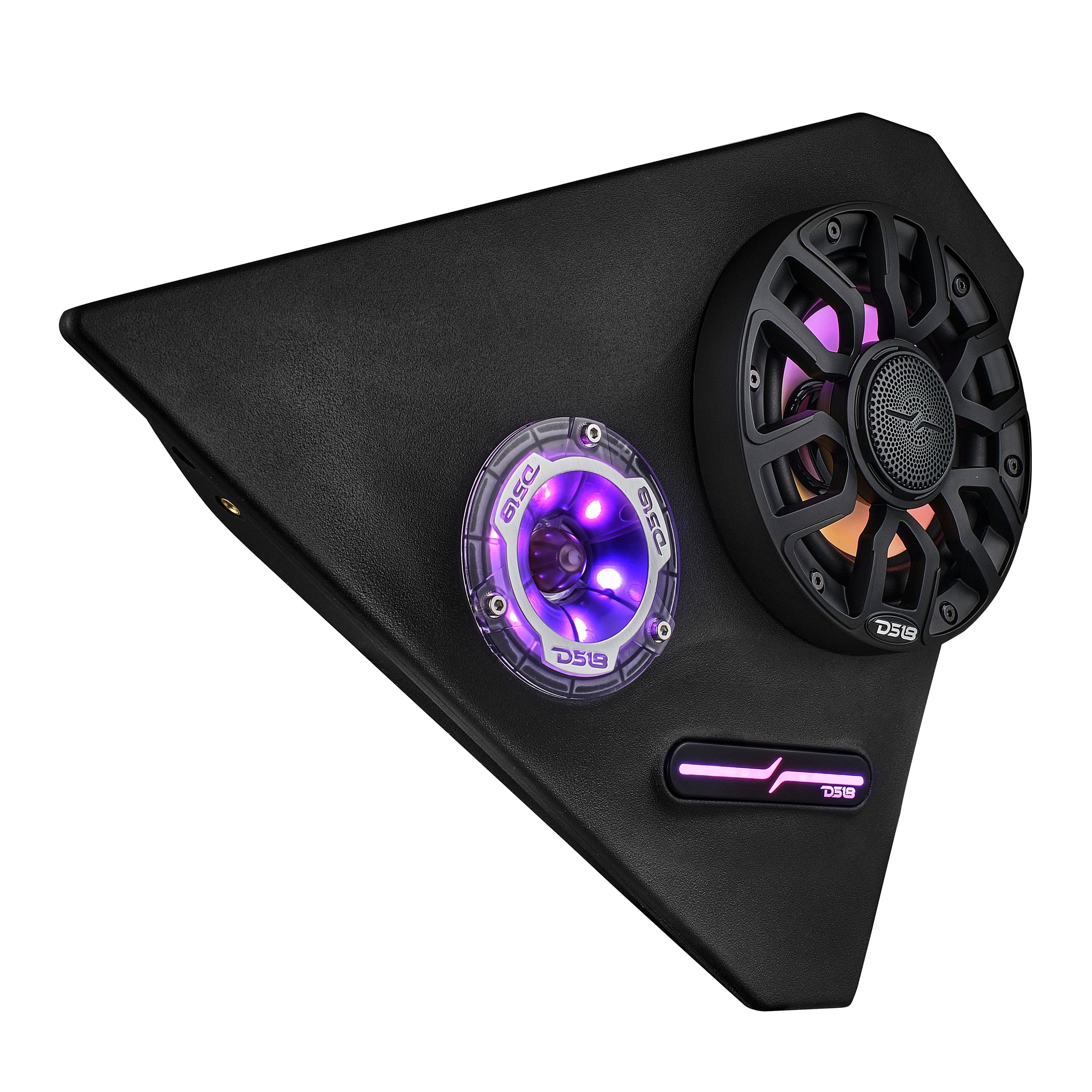 Polaris Slingshot Front Kick Panel Speaker Pods Loaded | 2 x NXL-IQ6/BK & 2 x PRO-TW1LD and Digital LED Lights | 2015 - Current