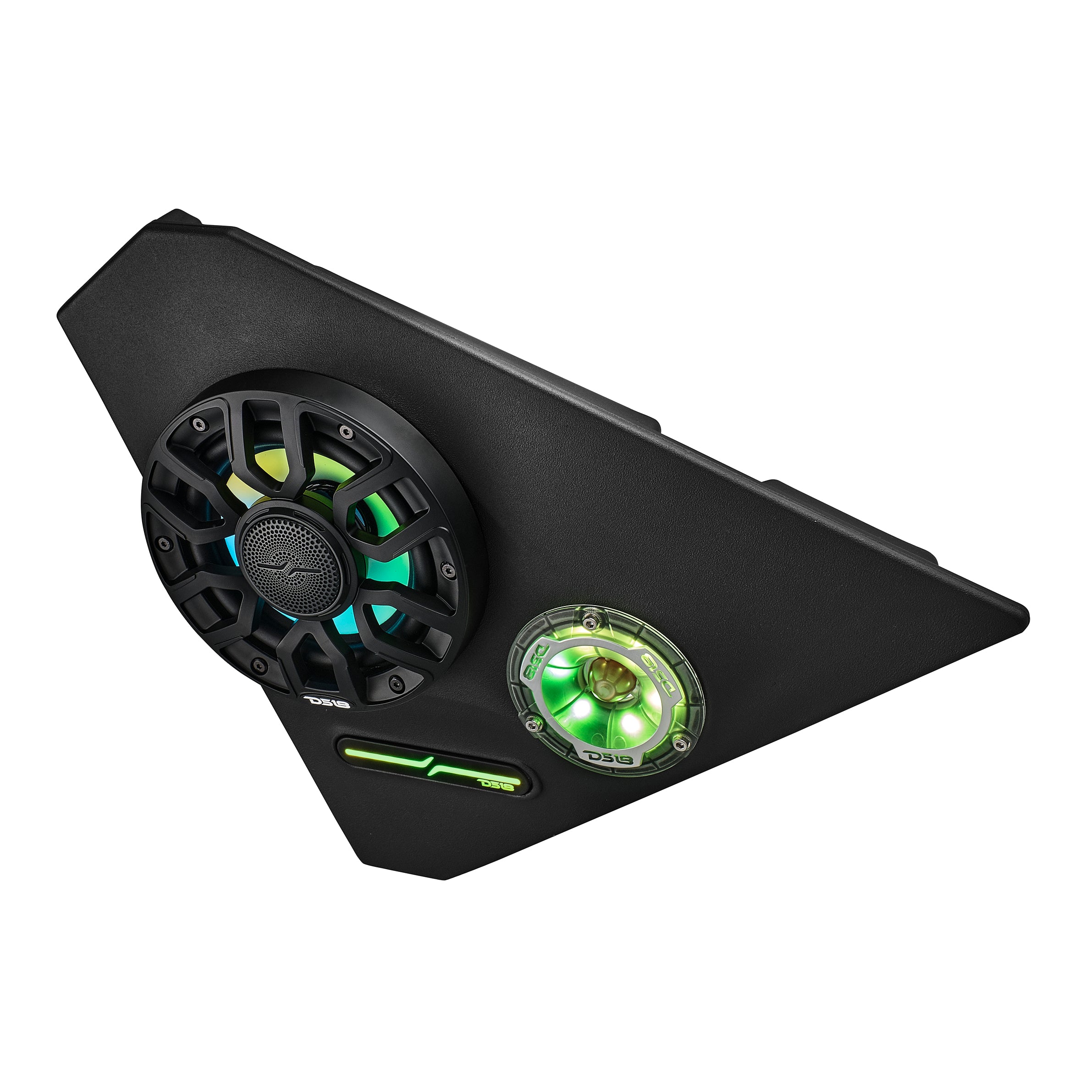 Polaris Slingshot Front Kick Panel Speaker Pods Loaded | 2 x NXL-IQ6/BK & 2 x PRO-TW1LD and Digital LED Lights | 2015 - Current