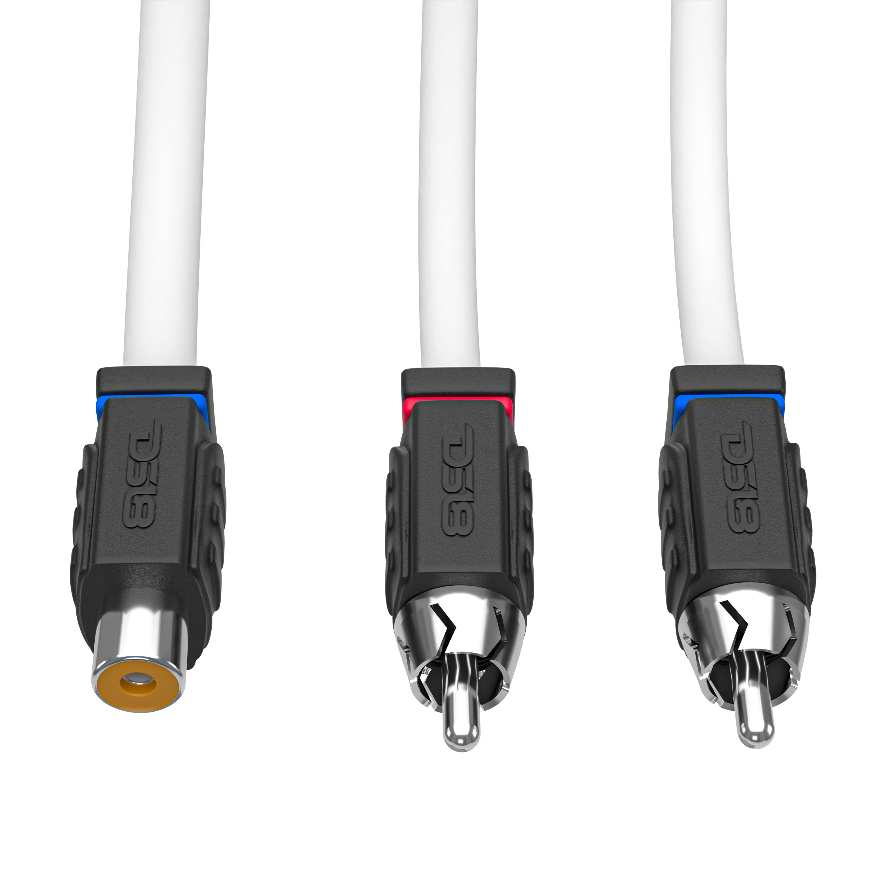 RCA Marine Grade Tinned 100% Copper OFC Y Connector 1 FEMALE to 2 MALE - WHITE