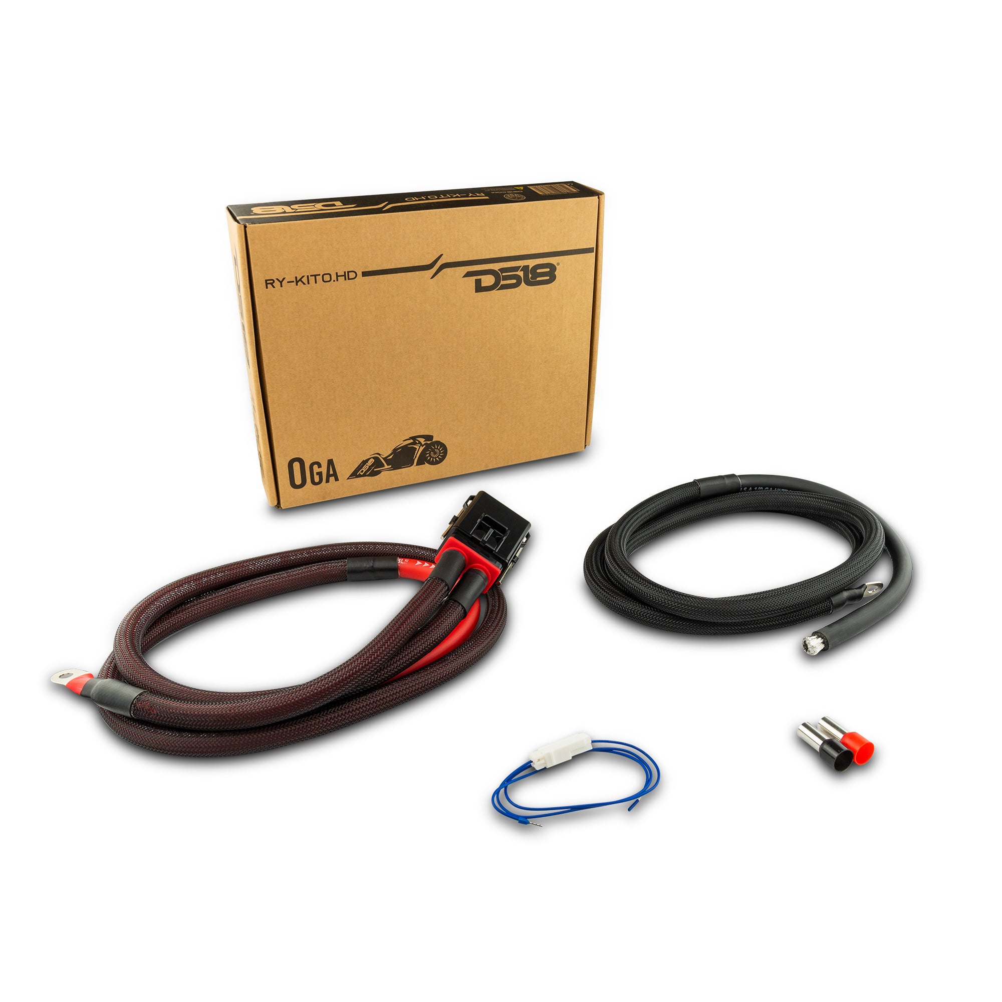 0-GA Ryder OFC Amplifier Installation Kit for Harley Davidson - RED