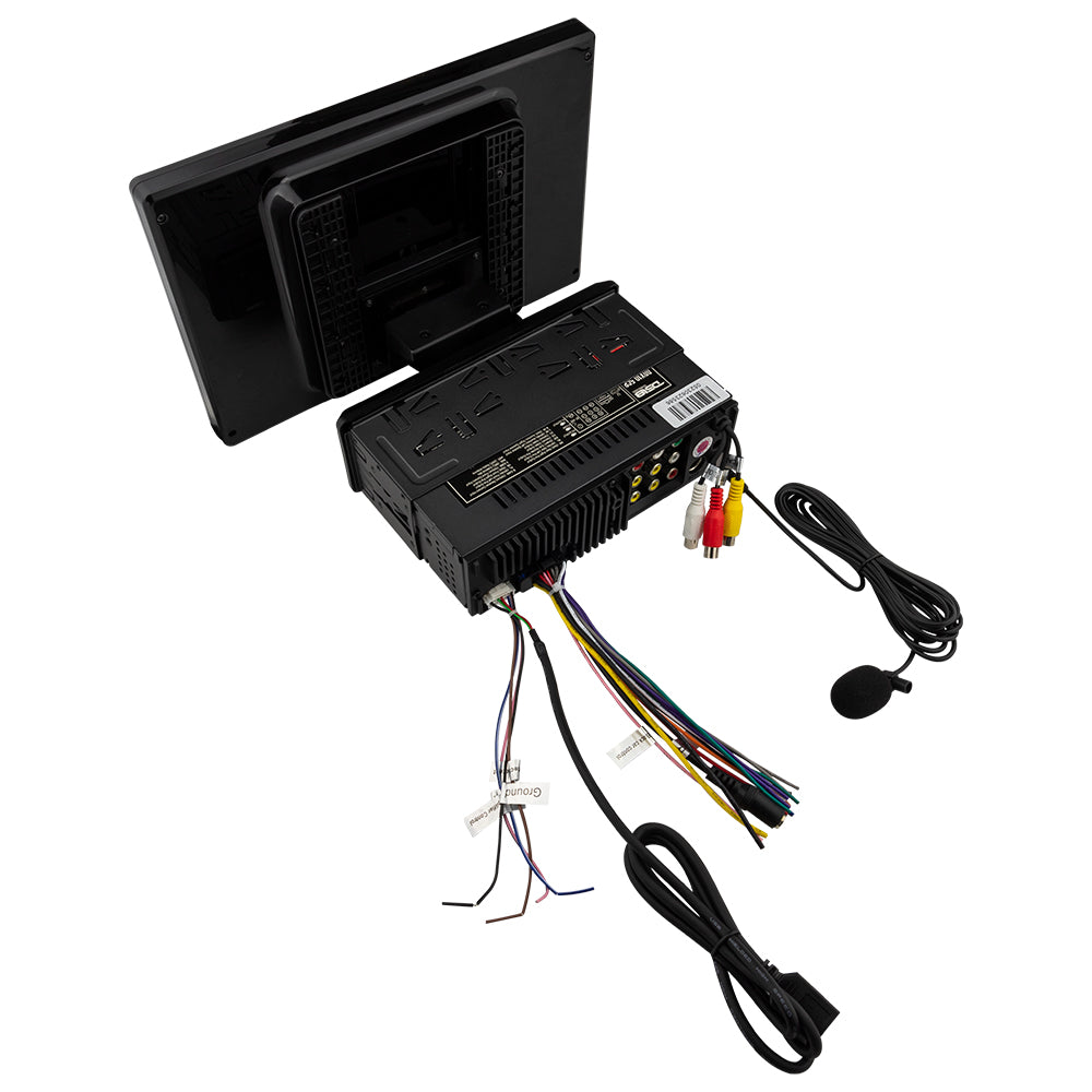 10.5" Floating Adjustable Modular Touchscreen Mechless Single-DIN Head Unit with Bluetooth, Apple Car Play, Android Mirror Link, USB, AUX, SD, AM, FM