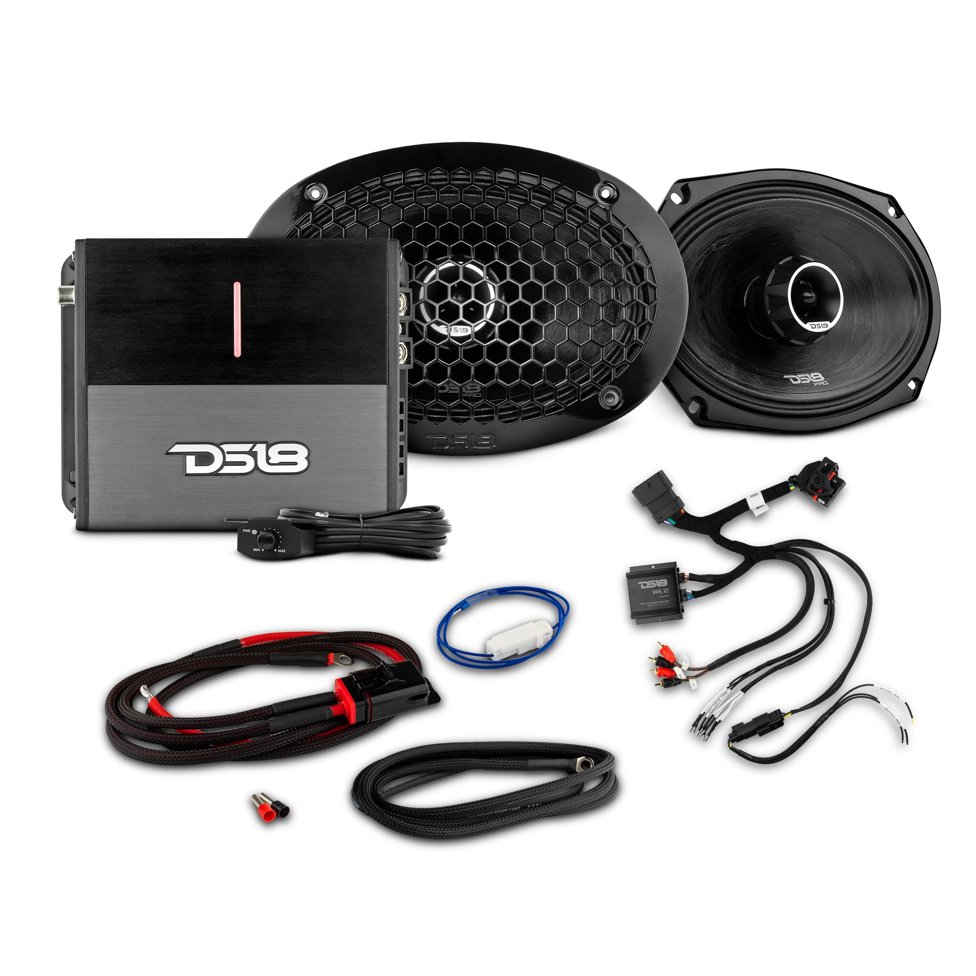2014-Up Harley Davidson Street Glide or Road Glide Rear Upgrade Package - 2x PRO Mid-Range w/ Twetter | 1x Amplifier