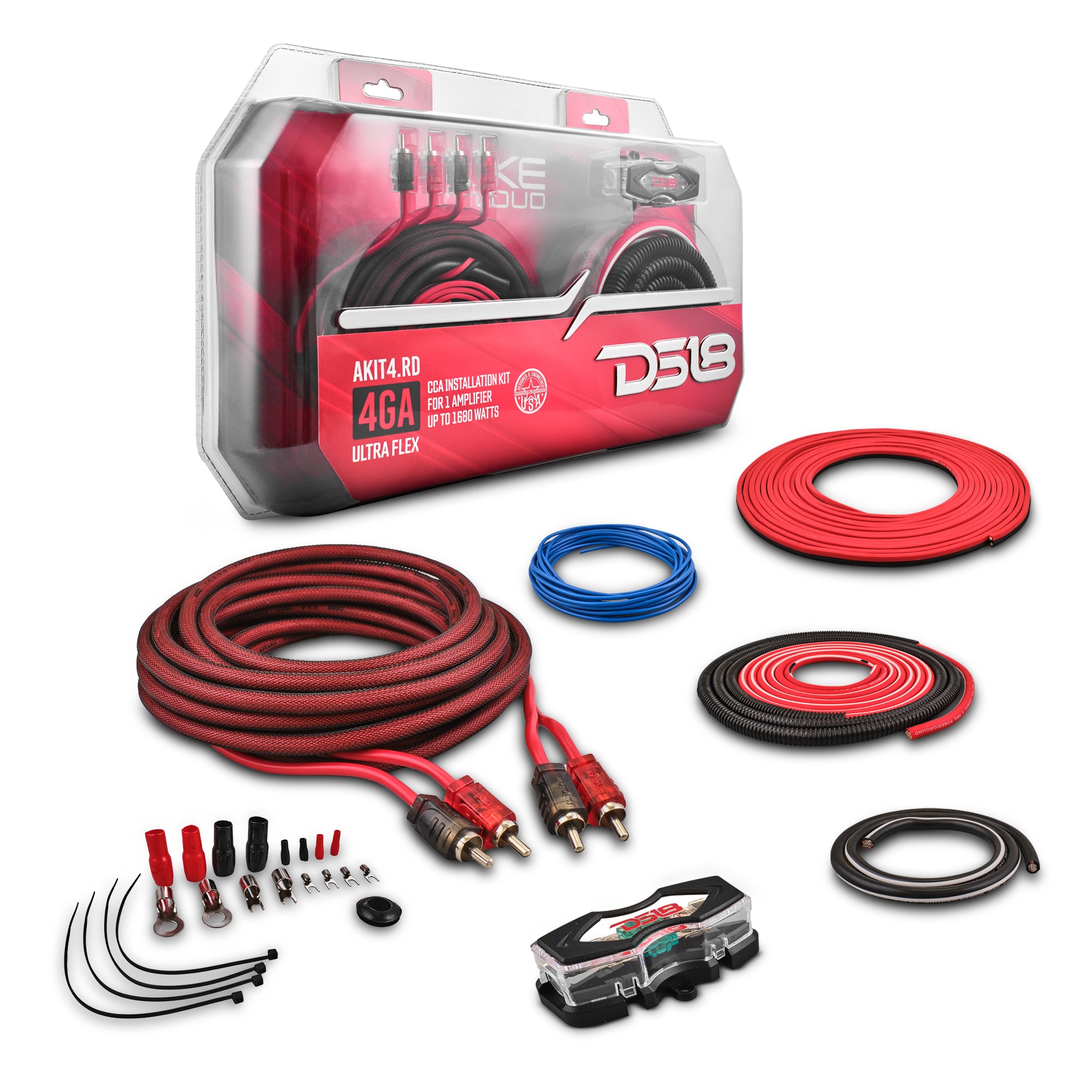 4-GA Amplifier Installation Kit - RED