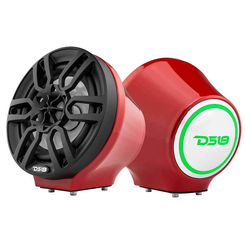 6.5” Universal Flat Mount Kick Panel Speaker Pod – Jet Skis, Jeeps, Motorcycles – RGB LED Lights
