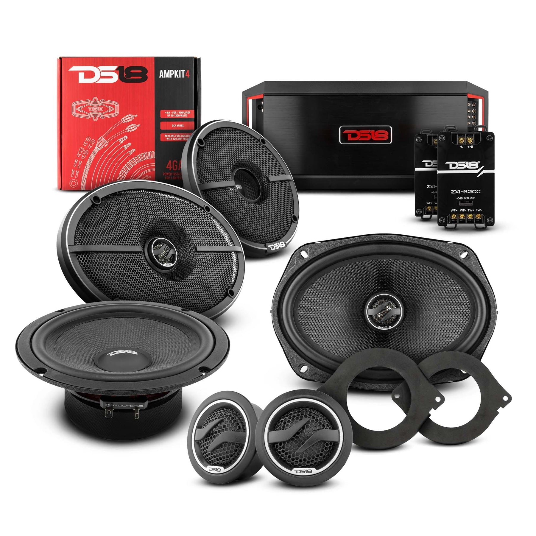 DS18 2012-2021 RAM 3500 Crew and Quad Cab Front and Back Doors Speakers Better Upgrade/Replacement Package 1600 Watts