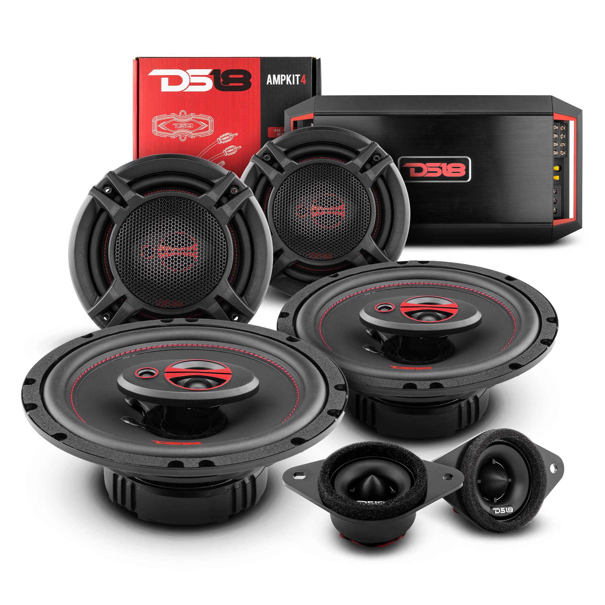 DS18 2014-2018 Toyota RAV4 Front and Back Doors Speakers Better Upgrade/Replacement Package 900 Watts