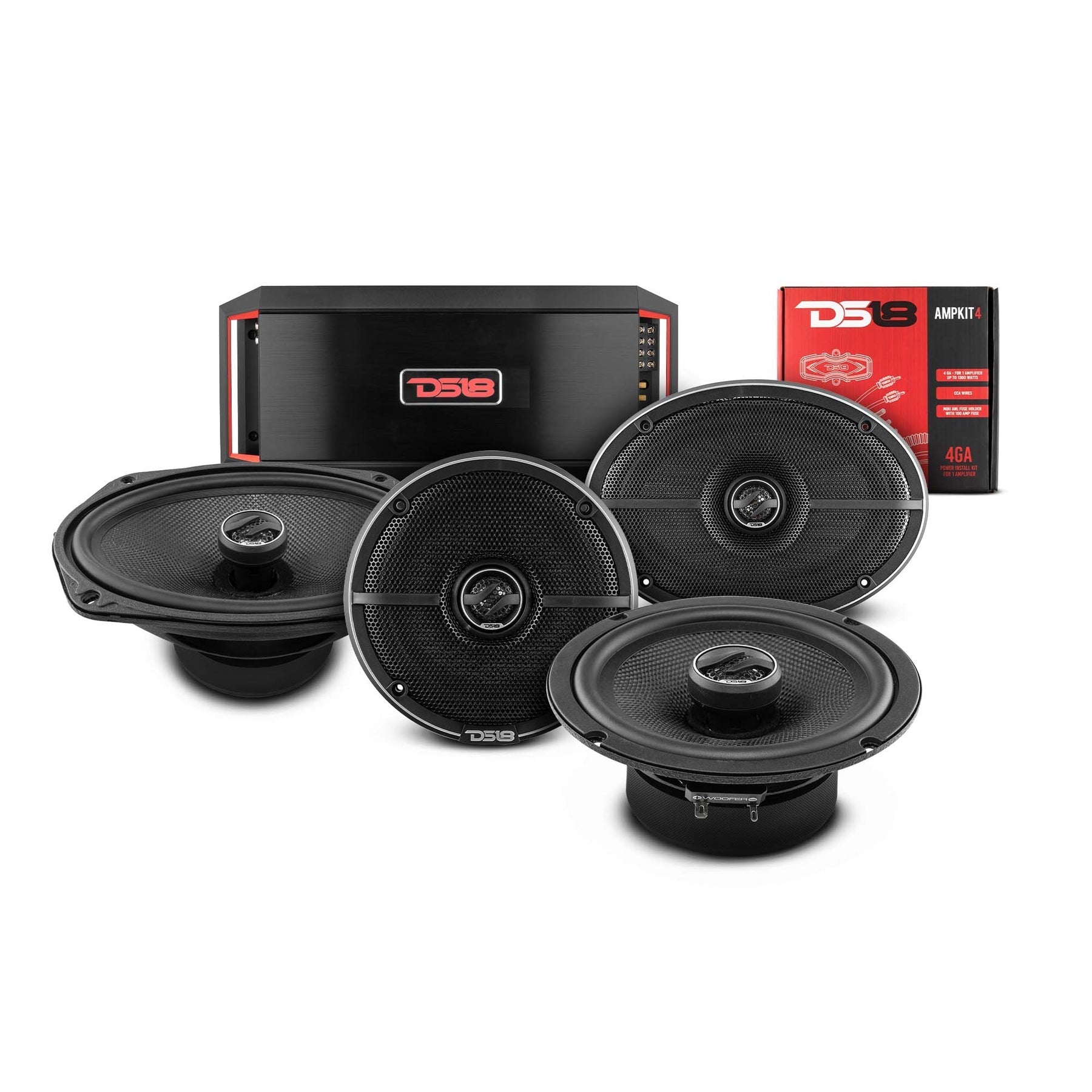 DS18 2015-2020 Chevy Colorado Crew and Extended Cab Front and Back Doors Speakers Good Upgrade/Replacement Package 1600 Watts